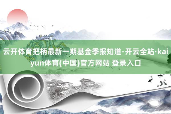 云开体育把柄最新一期基金季报知道-开云全站·kaiyun体育(中国)官方网站 登录入口