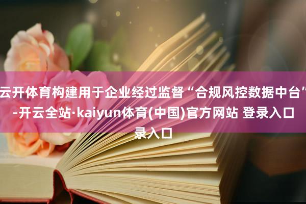 云开体育构建用于企业经过监督“合规风控数据中台”-开云全站·kaiyun体育(中国)官方网站 登录入口