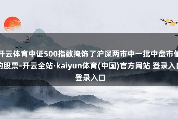 开云体育中证500指数掩饰了沪深两市中一批中盘市值的股票-开云全站·kaiyun体育(中国)官方网站 登录入口