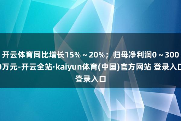 开云体育同比增长15%～20%；归母净利润0～3000万元-开云全站·kaiyun体育(中国)官方网站 登录入口