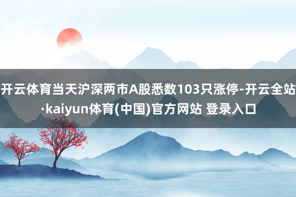 开云体育当天沪深两市A股悉数103只涨停-开云全站·kaiyun体育(中国)官方网站 登录入口