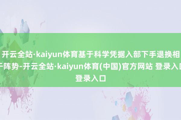 开云全站·kaiyun体育基于科学凭据入部下手退换相干阵势-开云全站·kaiyun体育(中国)官方网站 登录入口